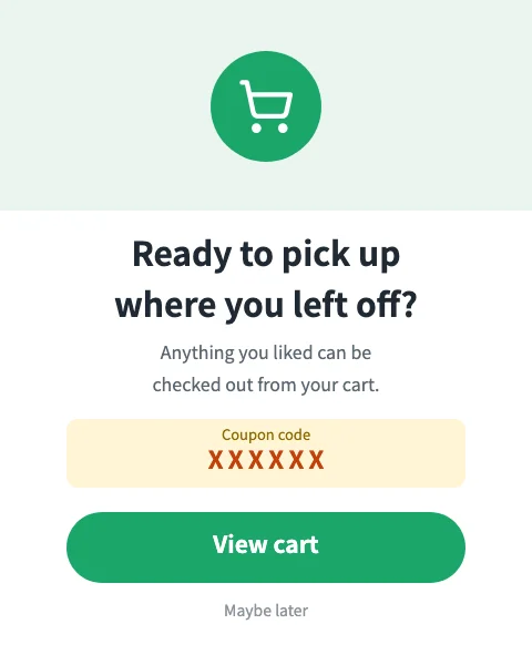 Cart reminders template
