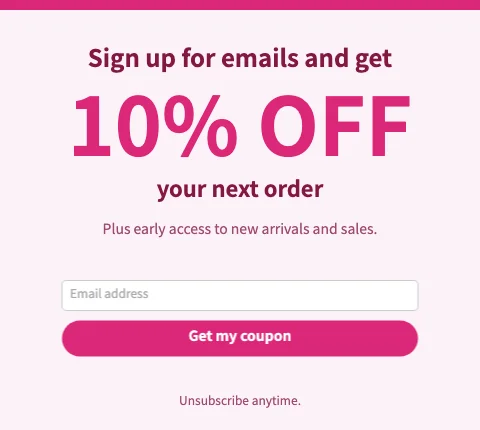 Email sign-up template