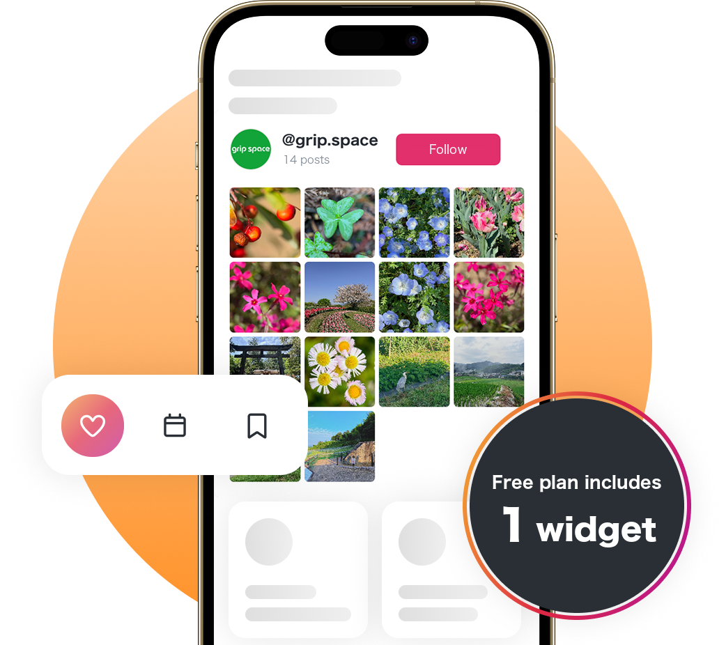 Instagram posts embedded on a website with Social Feed by grip space