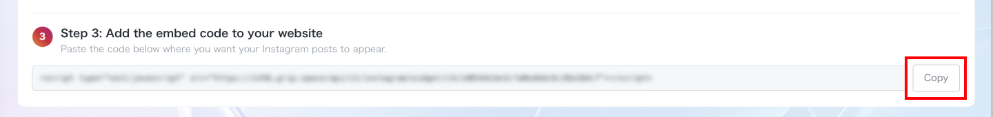 Copying the embed code